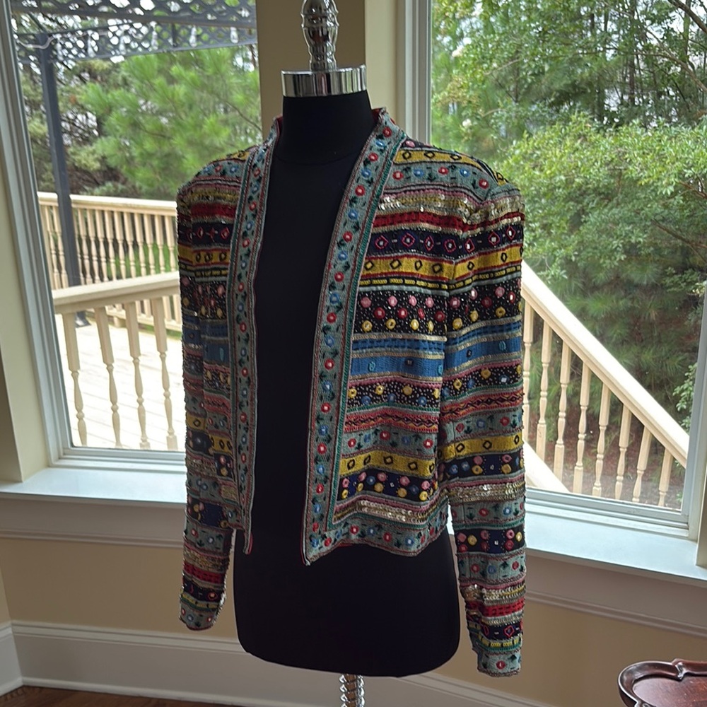 Alice + Olivia Multicolor Embroidered Jacket